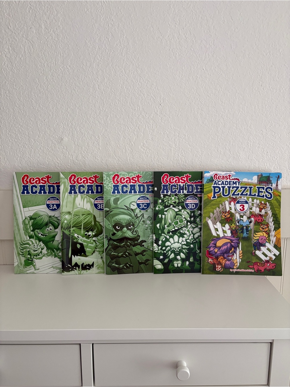 NEW Beast Academy Math Practice Workbooks 3A-3D + Puzzles Book Homeschool